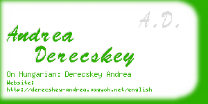 andrea derecskey business card